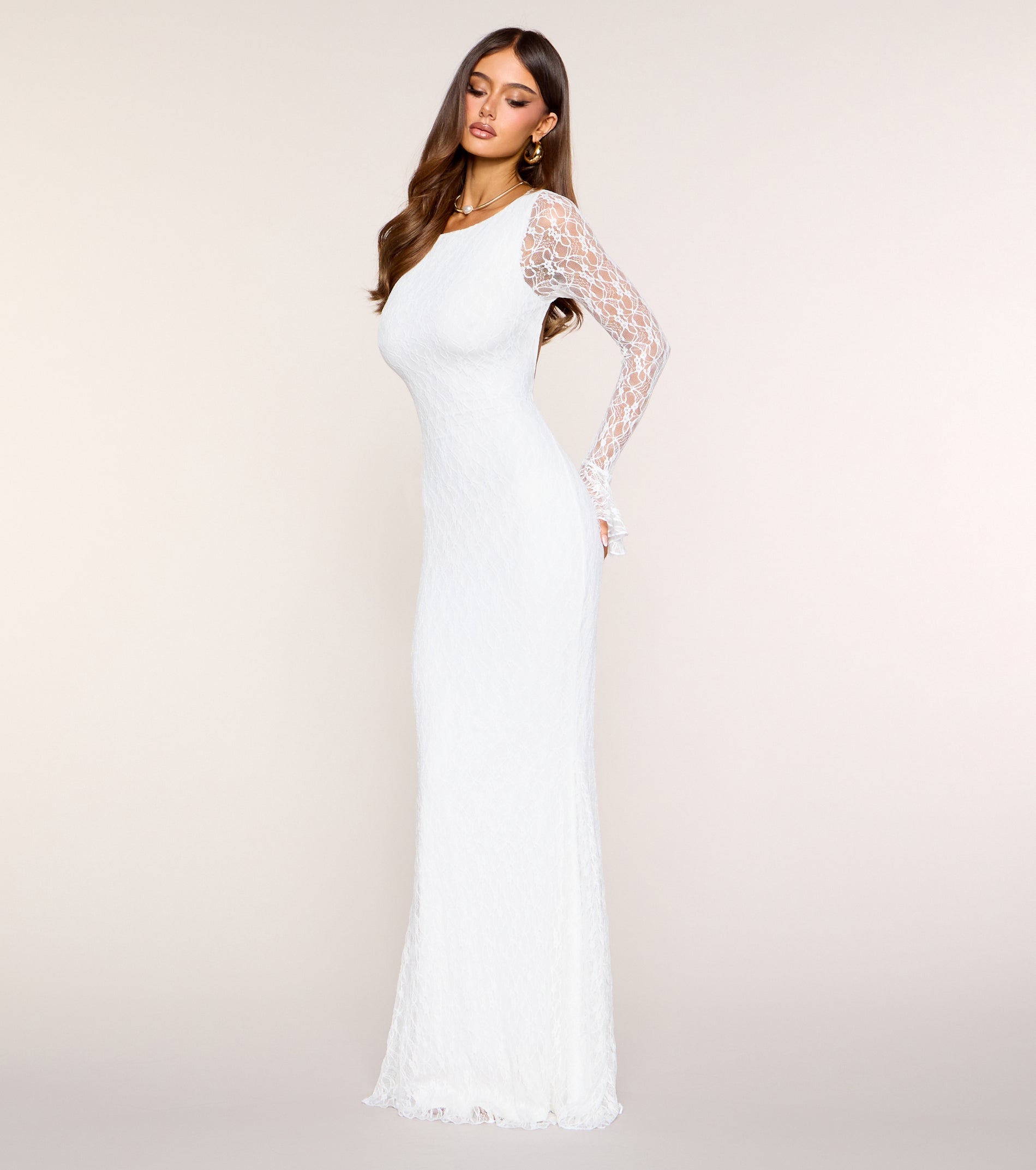 Esme Open Back Lace Mermaid Formal Dress - Image 3