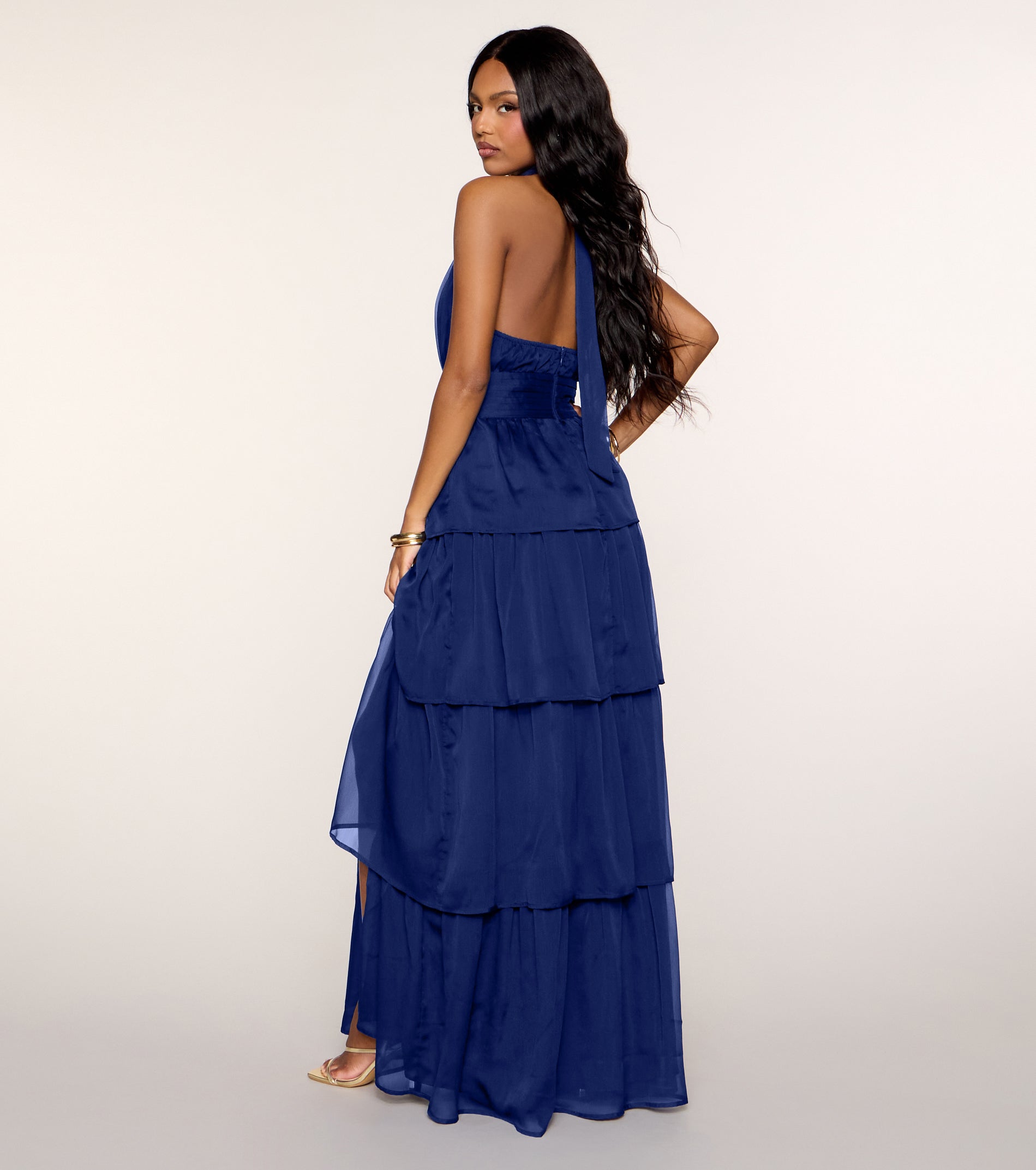 Lindsay Halter Ruffle A-Line Maxi Dress - Image 4
