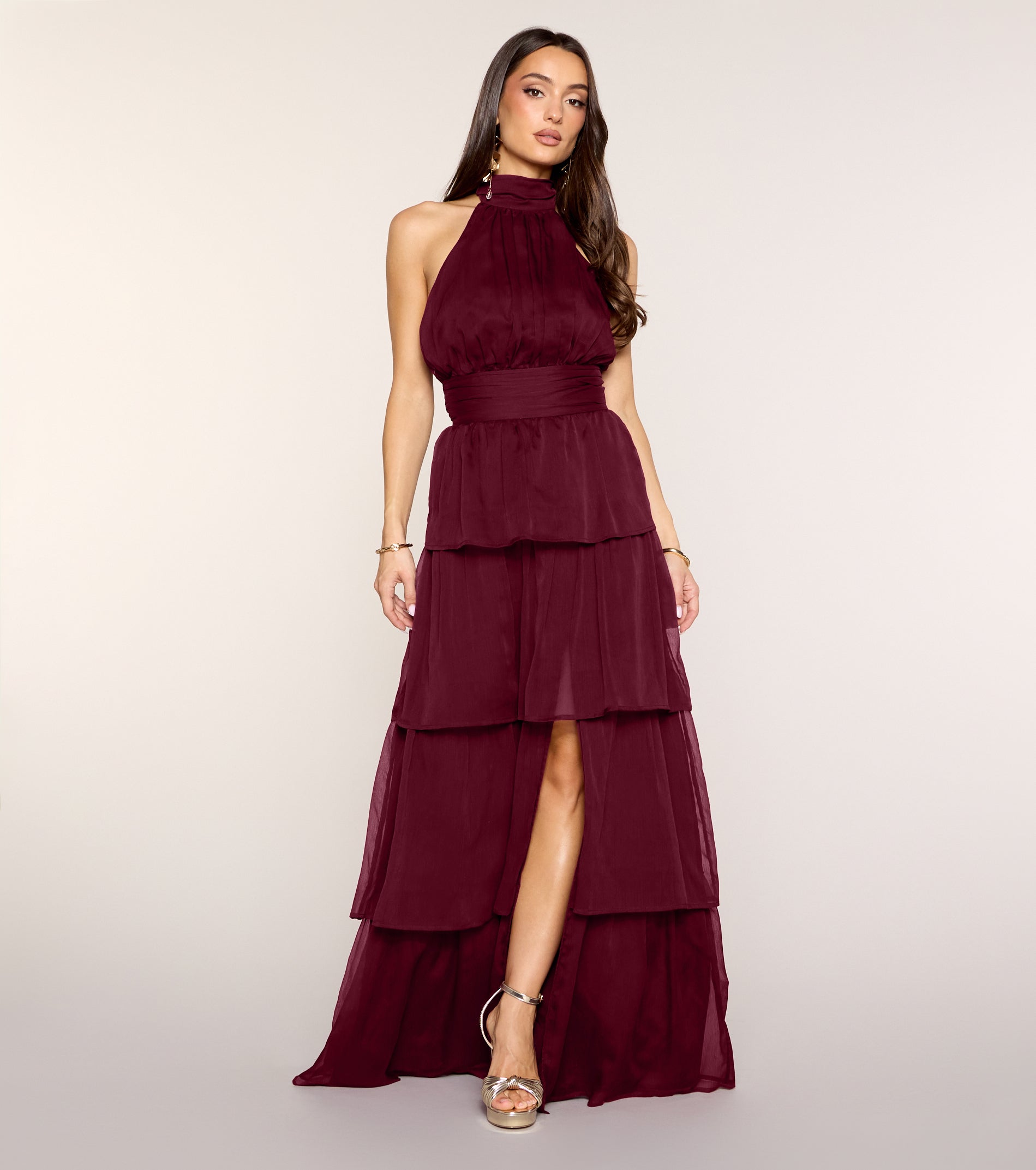 Lindsay Halter Ruffle A-Line Maxi Dress - Image 6