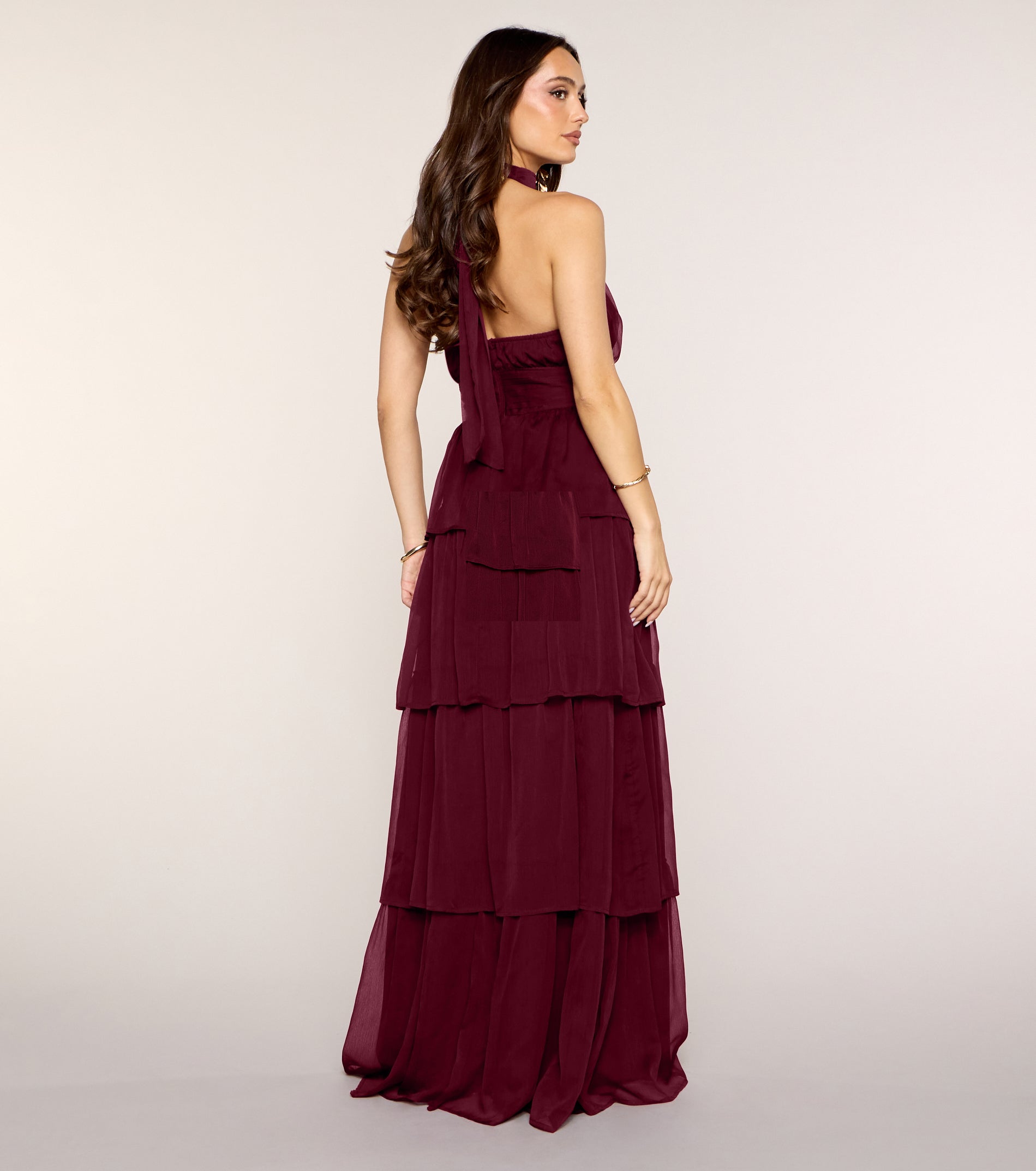 Lindsay Halter Ruffle A-Line Maxi Dress - Image 7