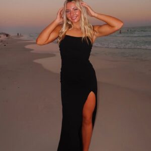Kaia Strapless High Slit Formal Dress