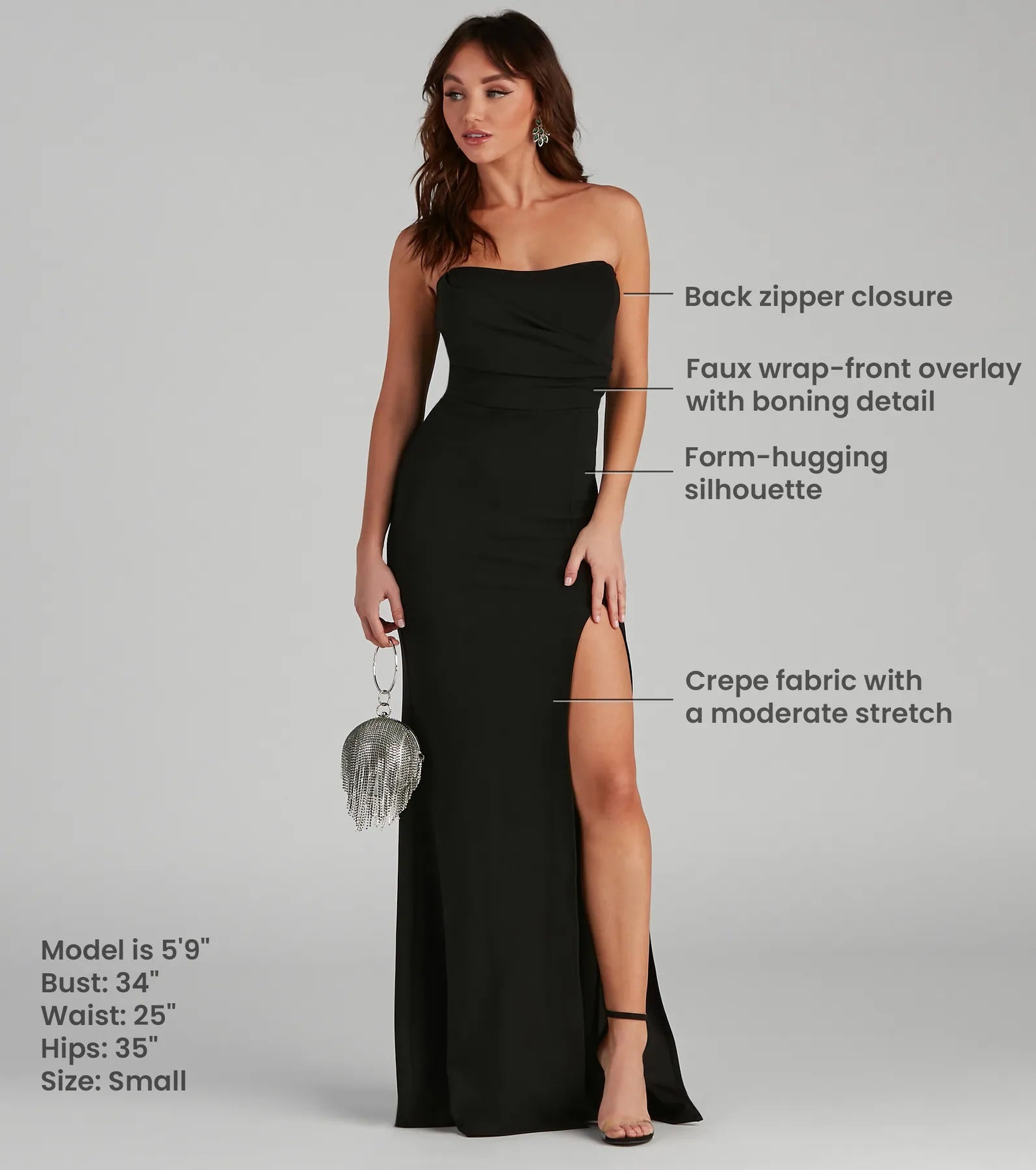 Kaia Strapless High Slit Formal Dress - Image 6