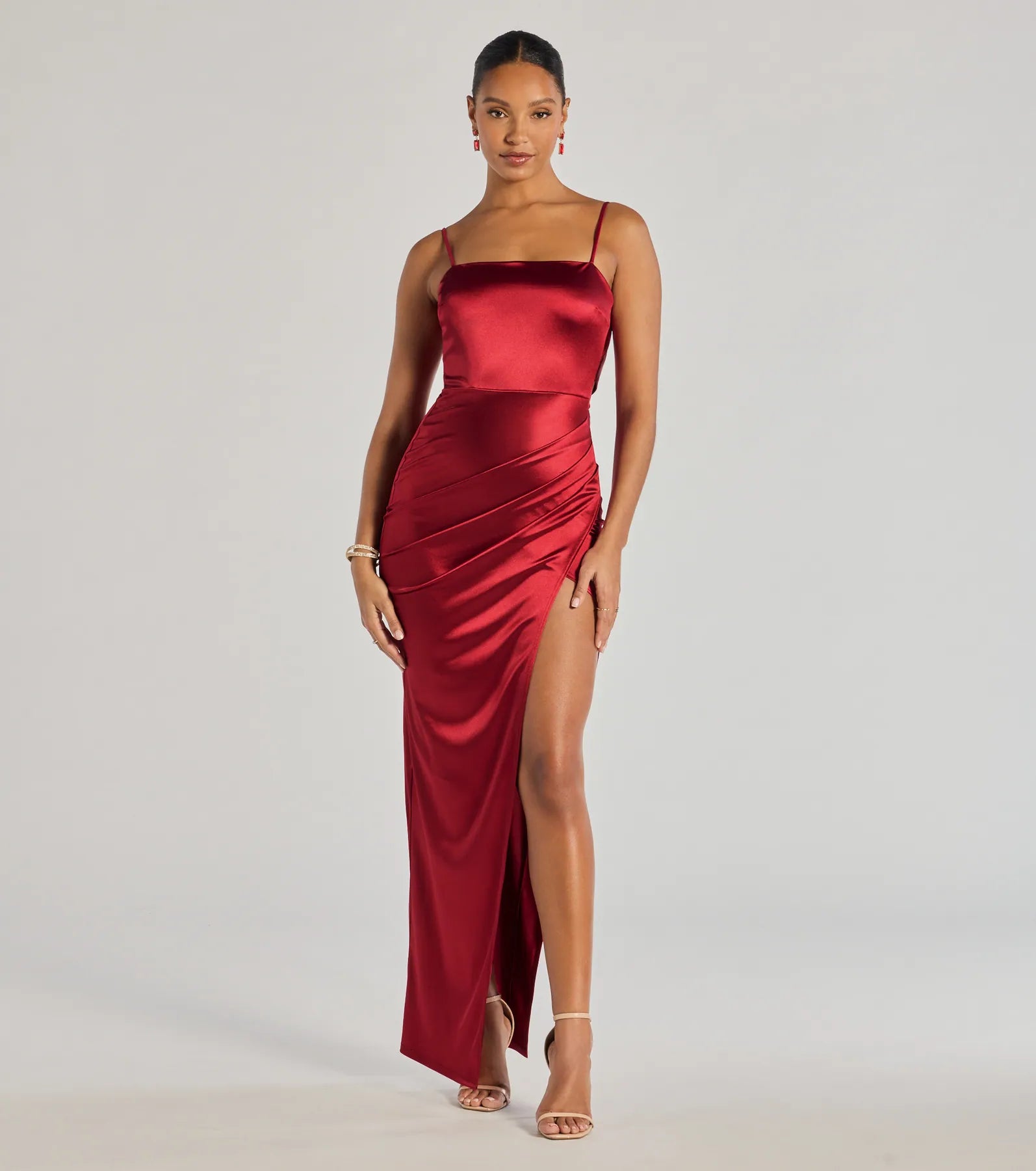 Carolina High-Slit Bow Wrap Dress - Image 2