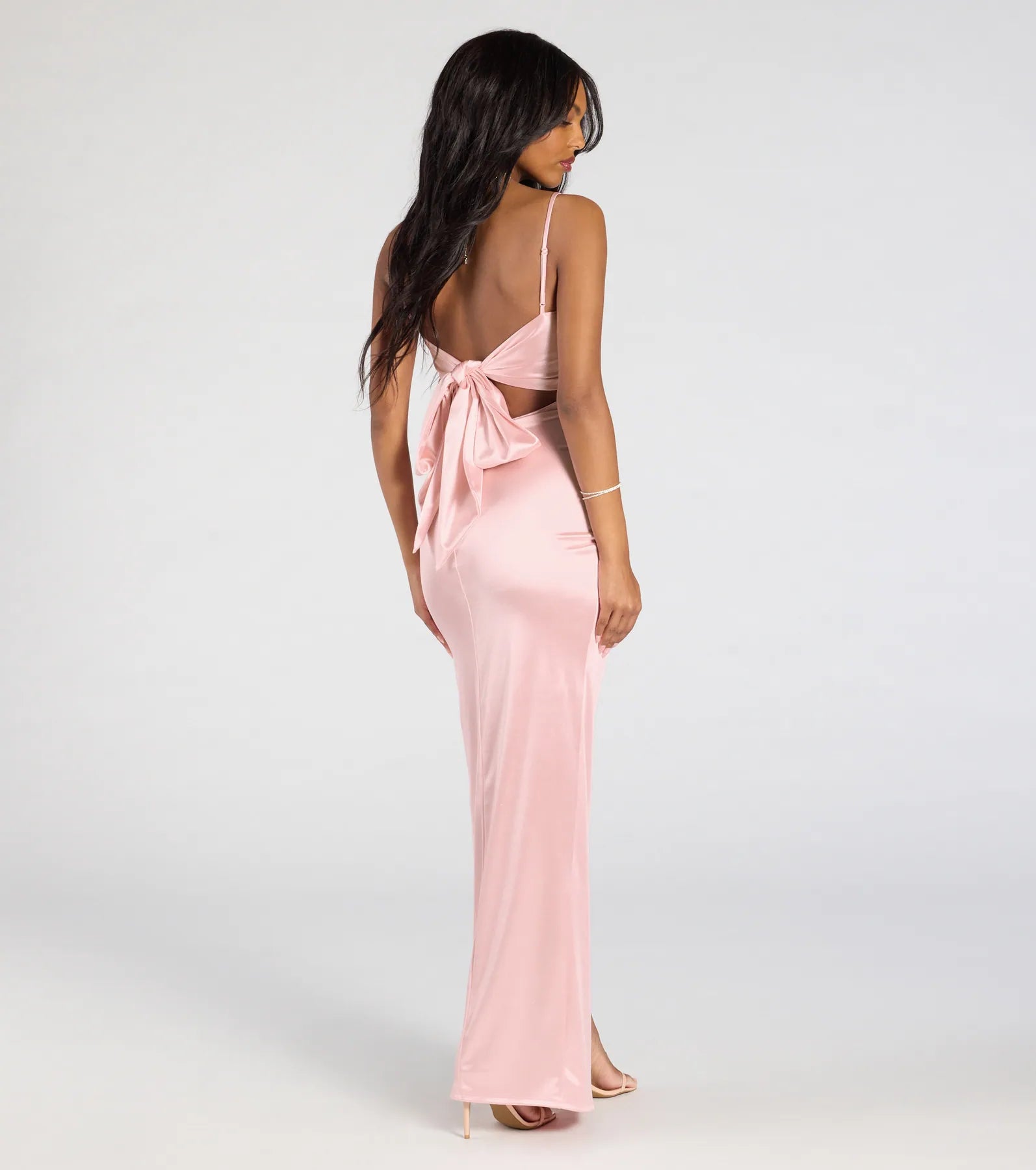 Carolina High-Slit Bow Wrap Dress - Image 6