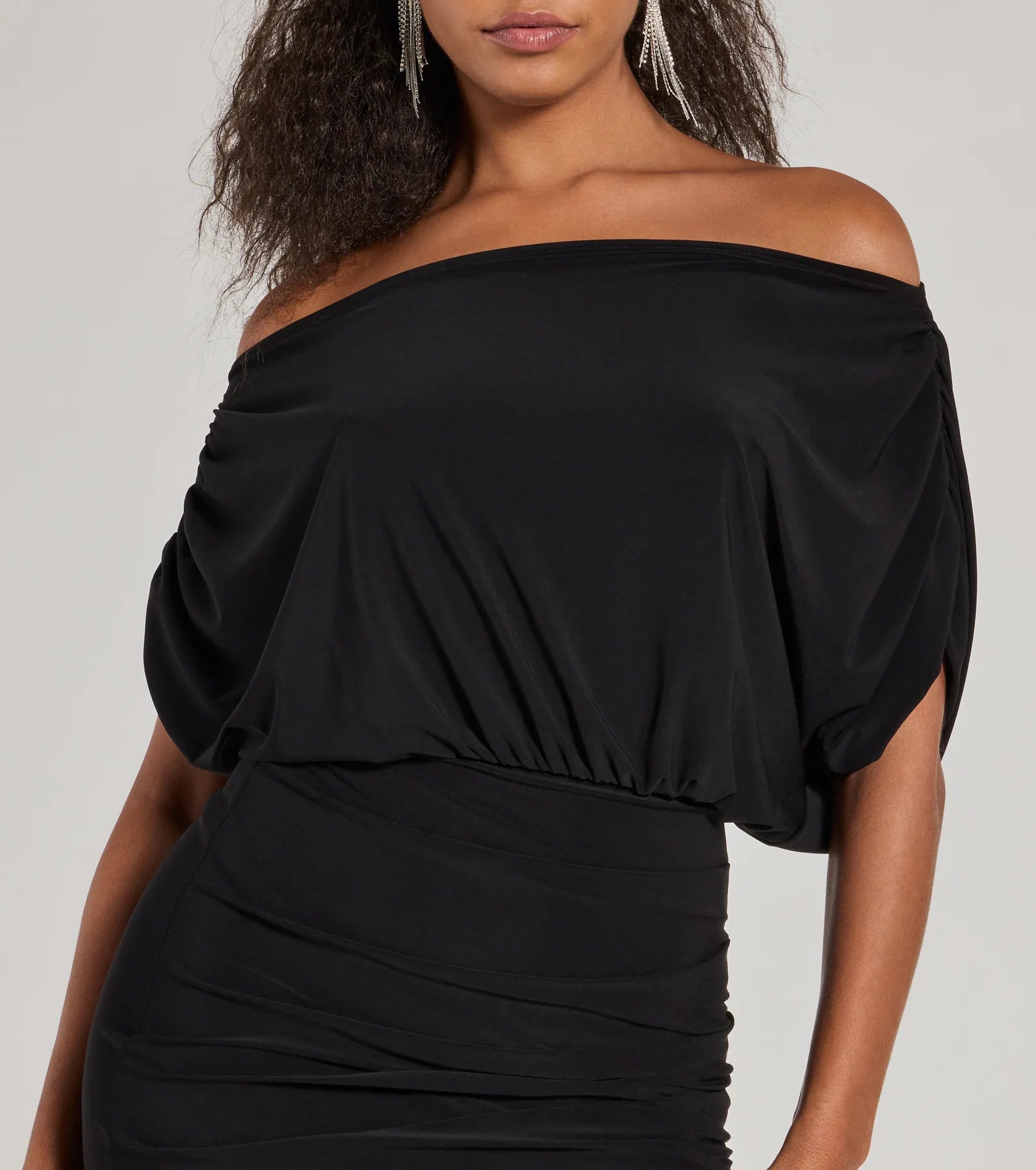 Stop And Stun Off-The-Shoulder Midi Dress - Image 3