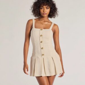 Elevated Button-Down Drop Waist Mini Dress