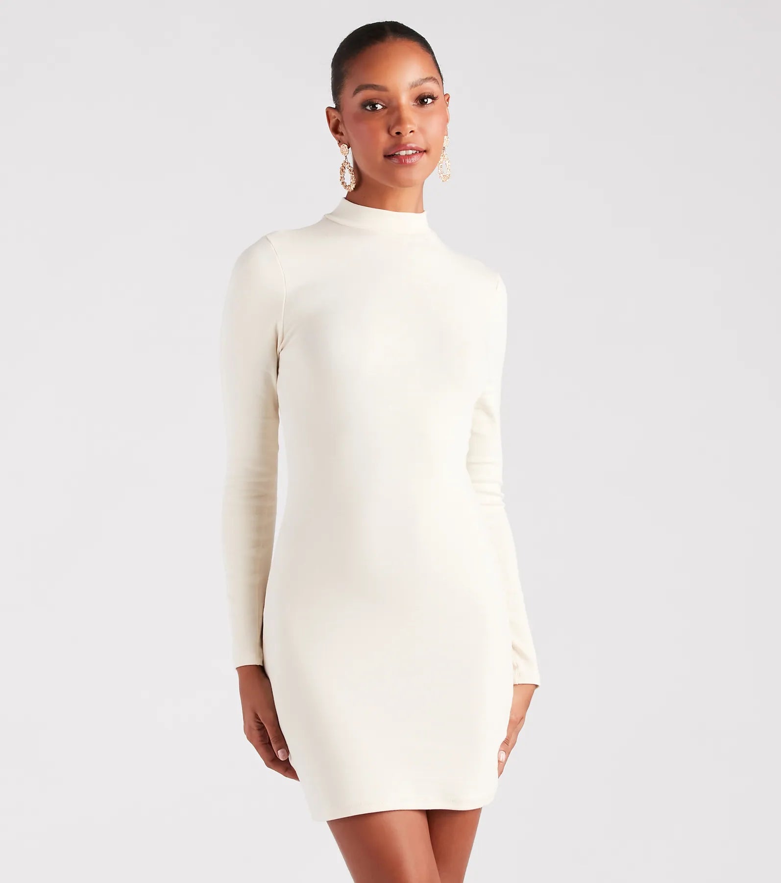 High Appeal Mock Neck Bodycon Mini Dress - Image 10