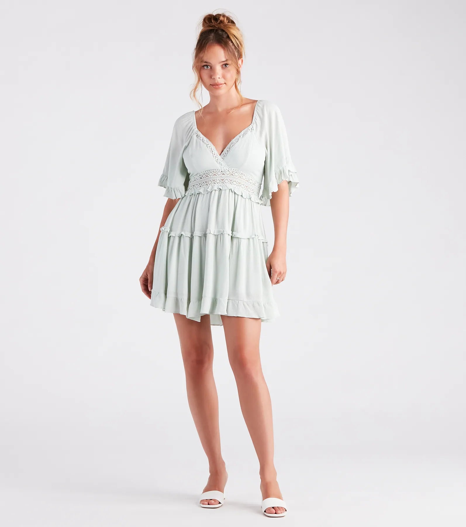 Stylish Sway Ruffled Tiered Short Dress - Image 3