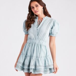 Chic Summer Days Ruffled Cotton Skater Dress