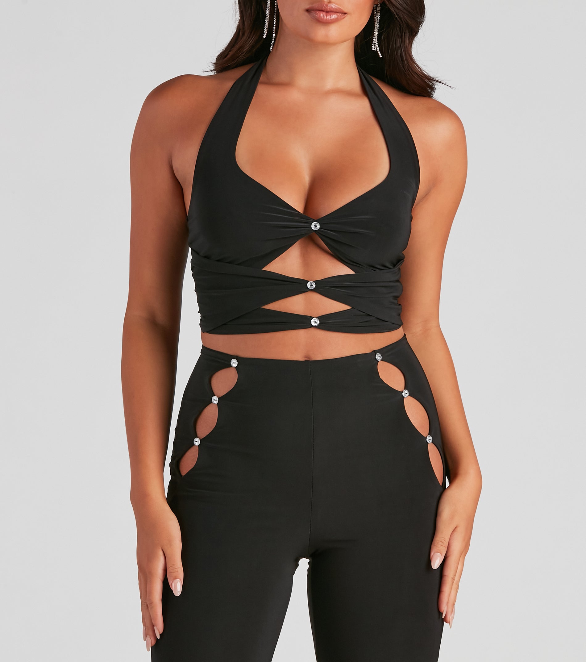 Hidden Gem Halter Cutout Crop Top - Image 4