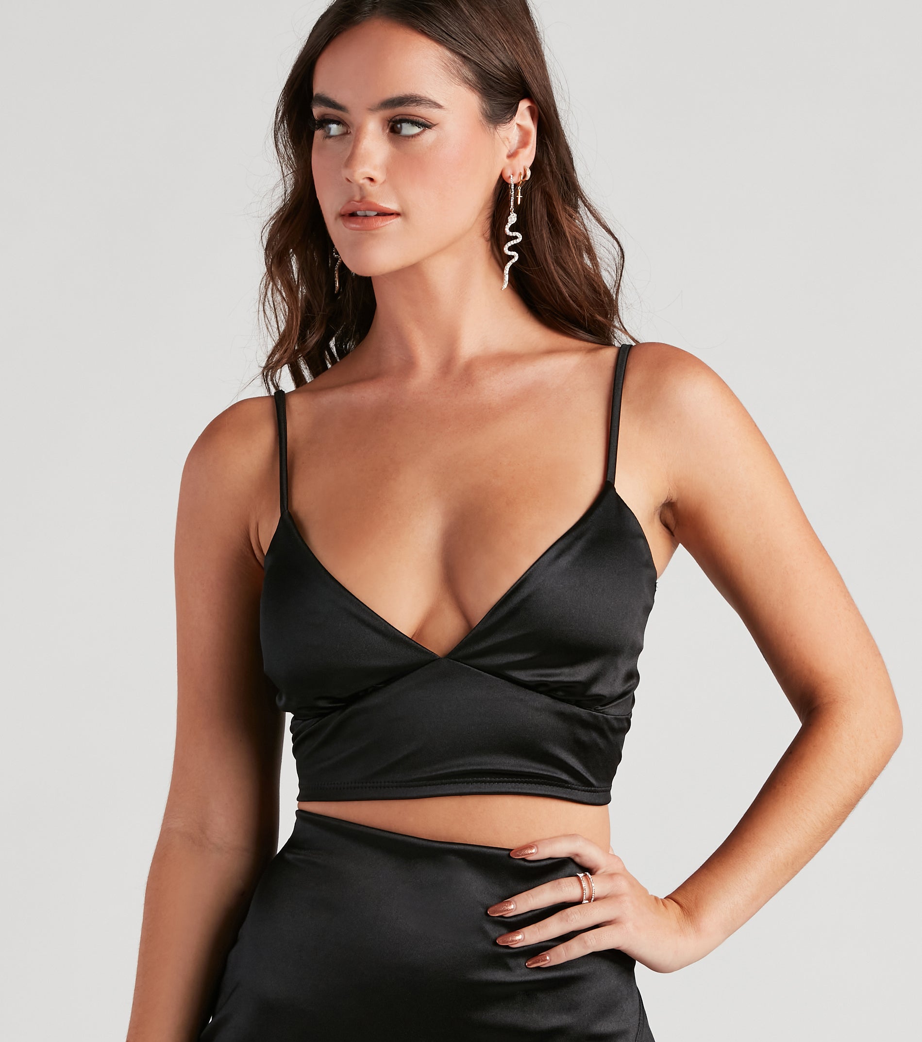 Shine Time Satin Crop Tank Top - Image 12