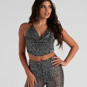 Twinkle Like A Star Sequin Crop Top