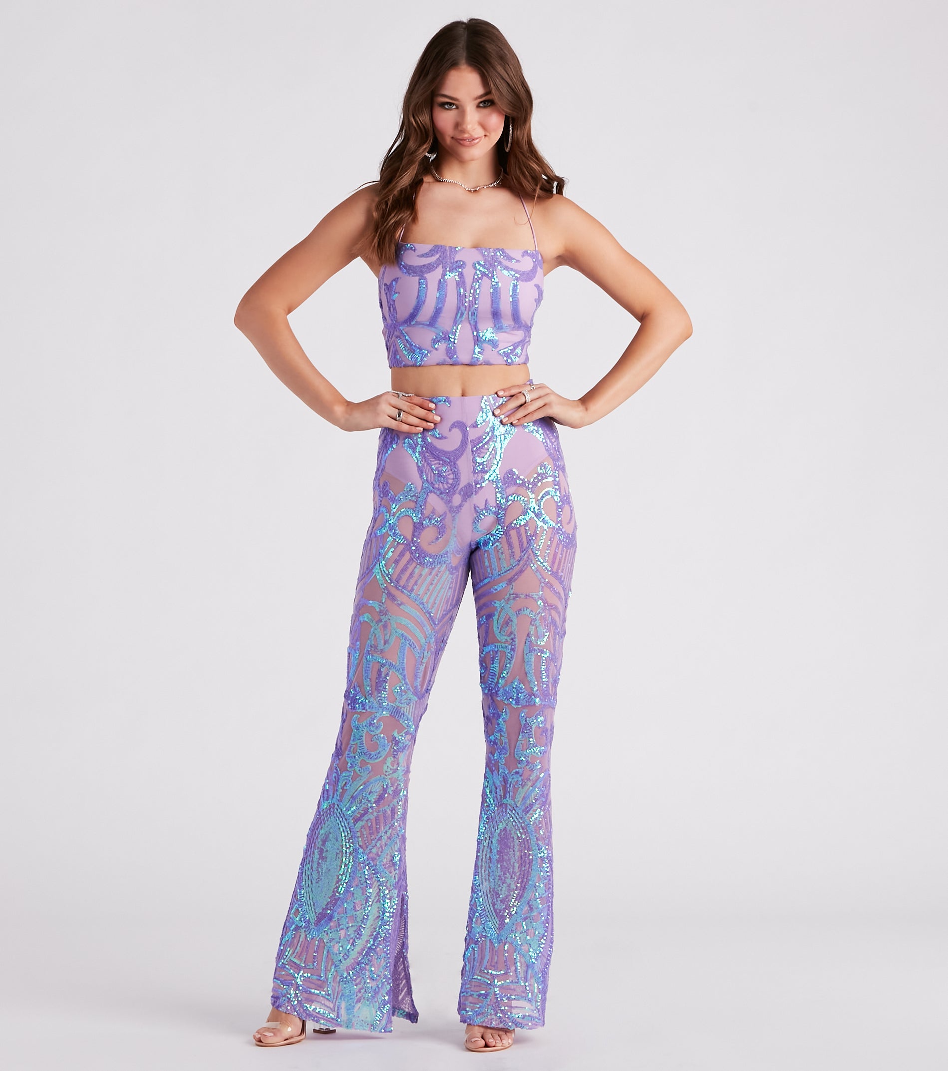 Glitzy Night Out Sequin Crop Top - Image 7