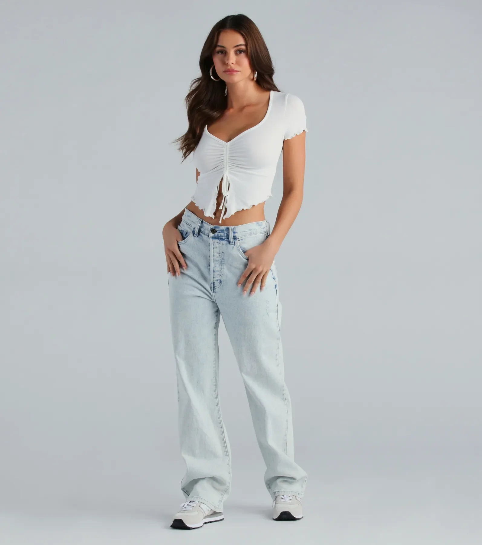 All I Want Ruched Slit Crop Top - Image 4