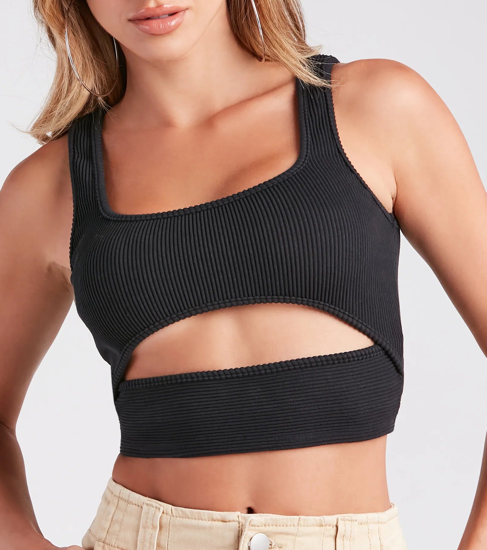 Cut To The Chase Cutout Tank Crop Top - Image 8
