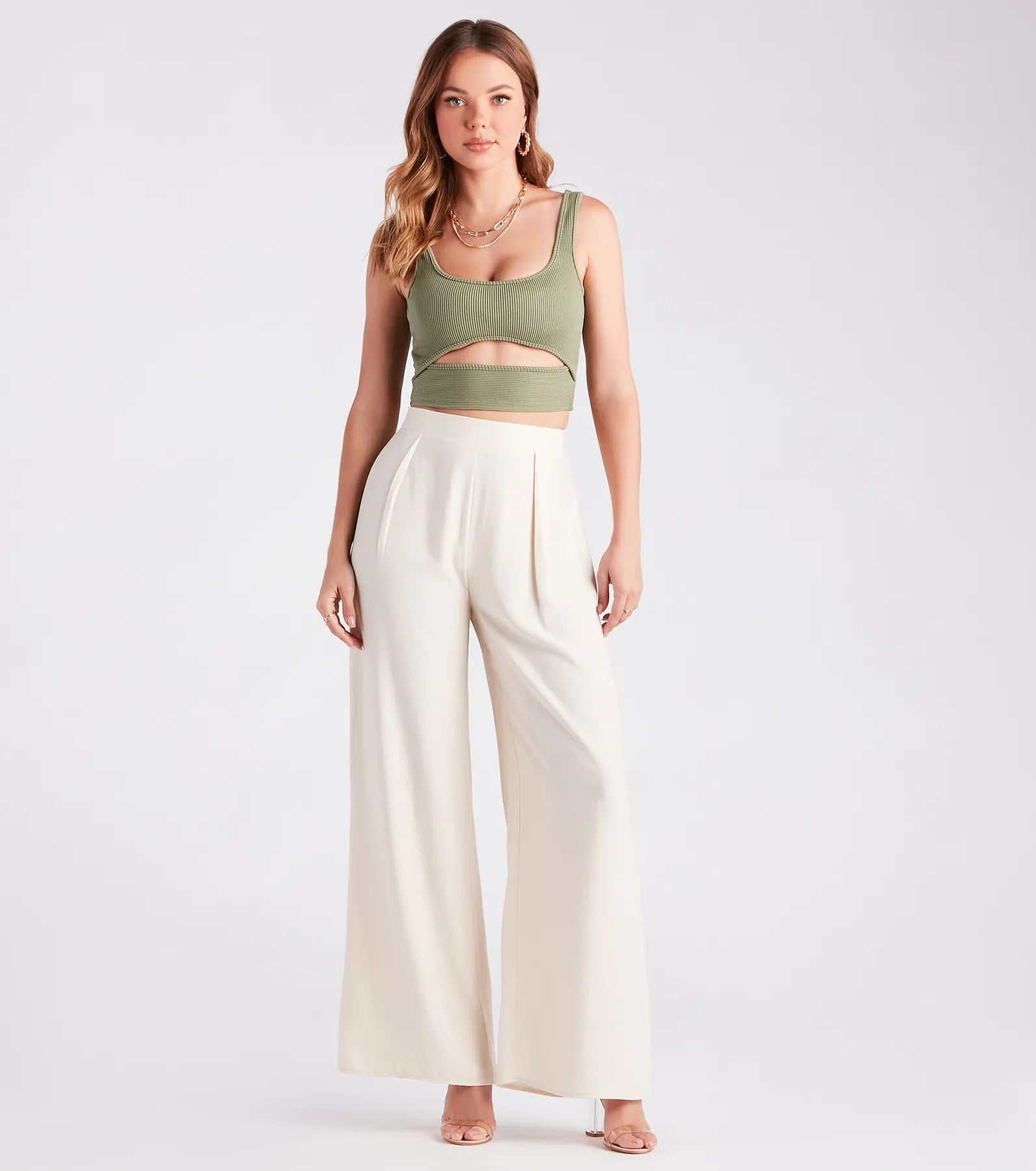 Cut To The Chase Cutout Tank Crop Top - Image 3
