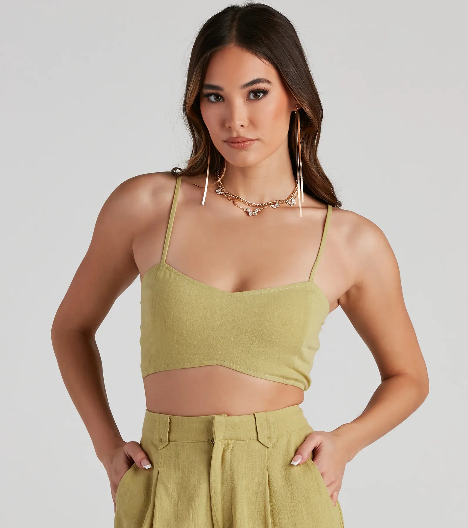 On The Move Linen Crop Top - Image 4