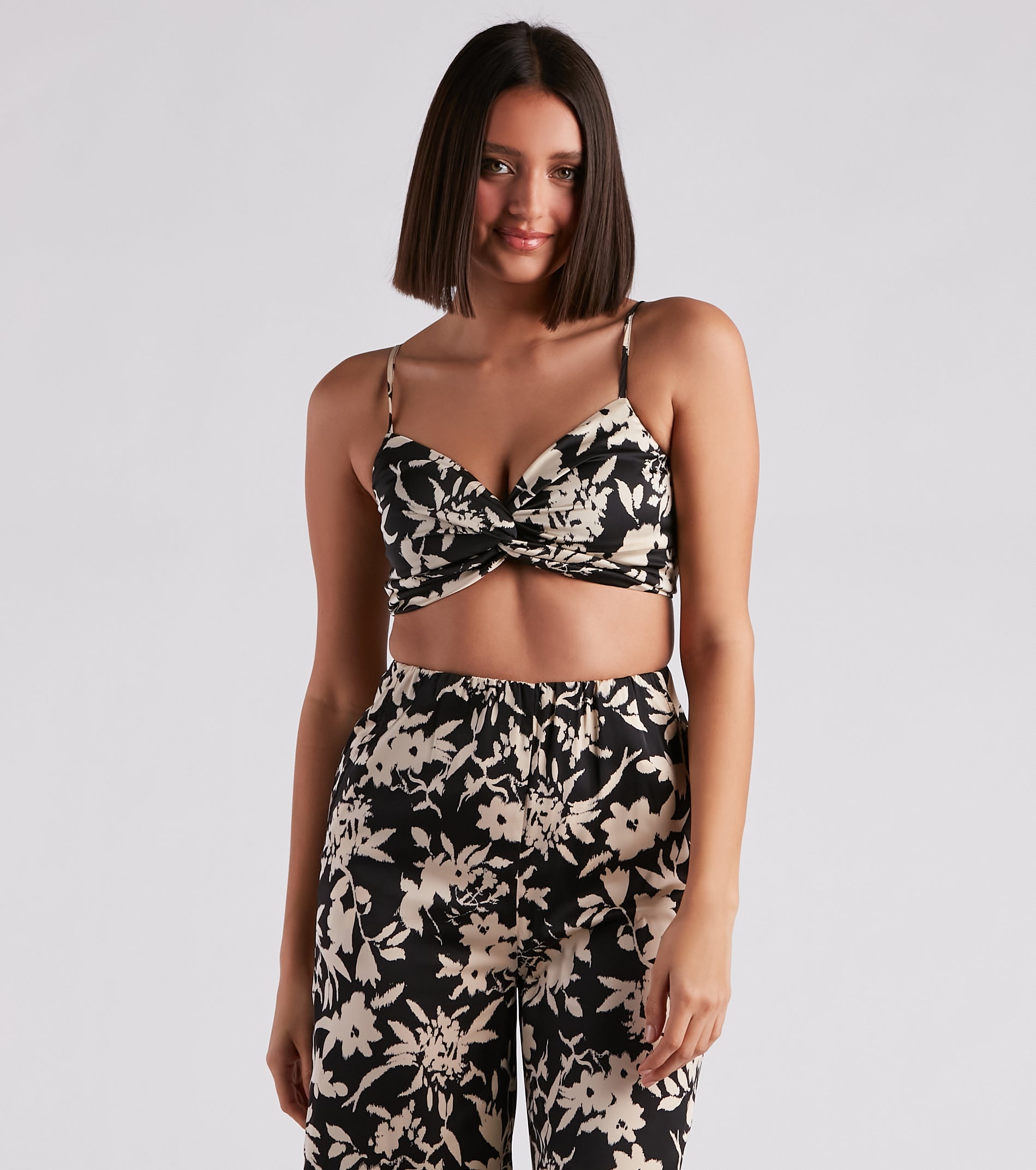 Major Muse Floral Satin Bra Top - Image 5