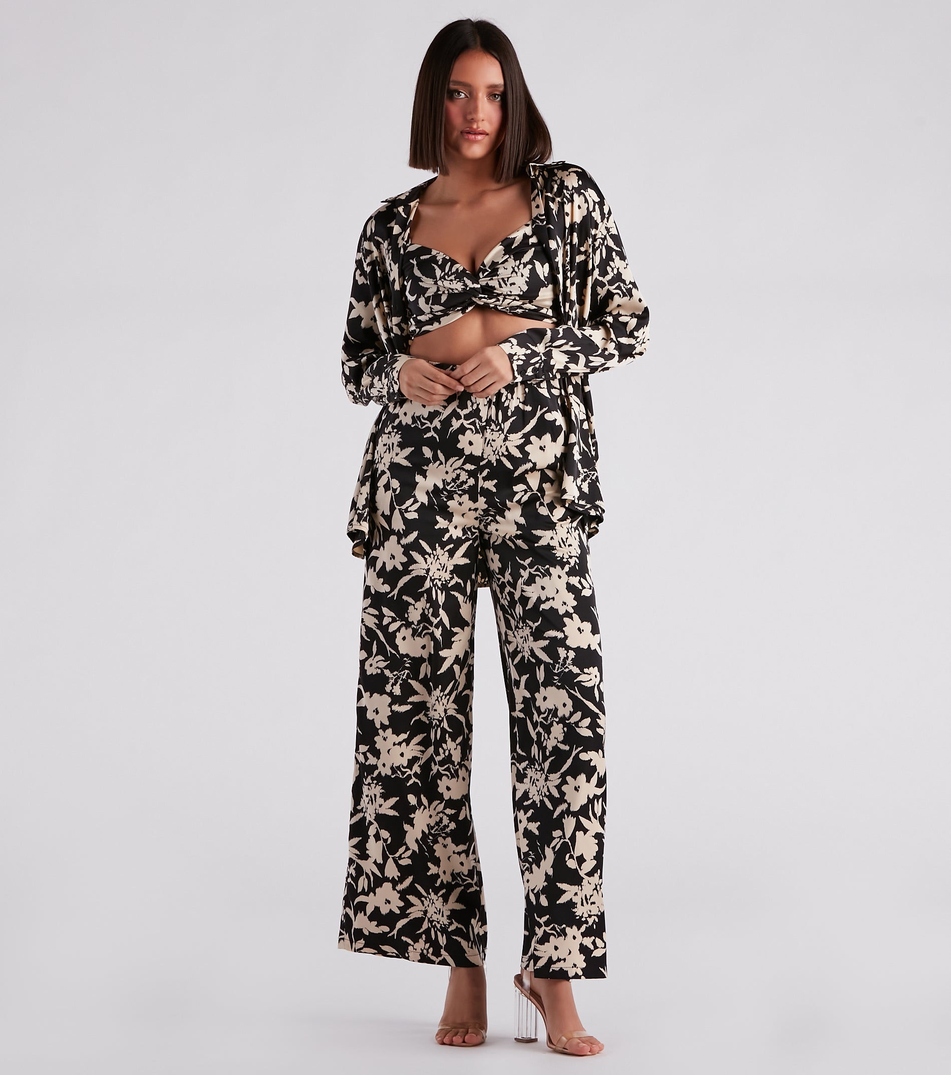 Major Muse Floral Satin Bra Top - Image 7
