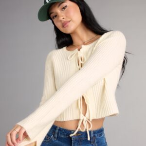 Cozy Charm Tie Front Sweater
