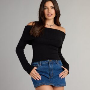 Chic Stroll Off-The-Shoulder Sweater