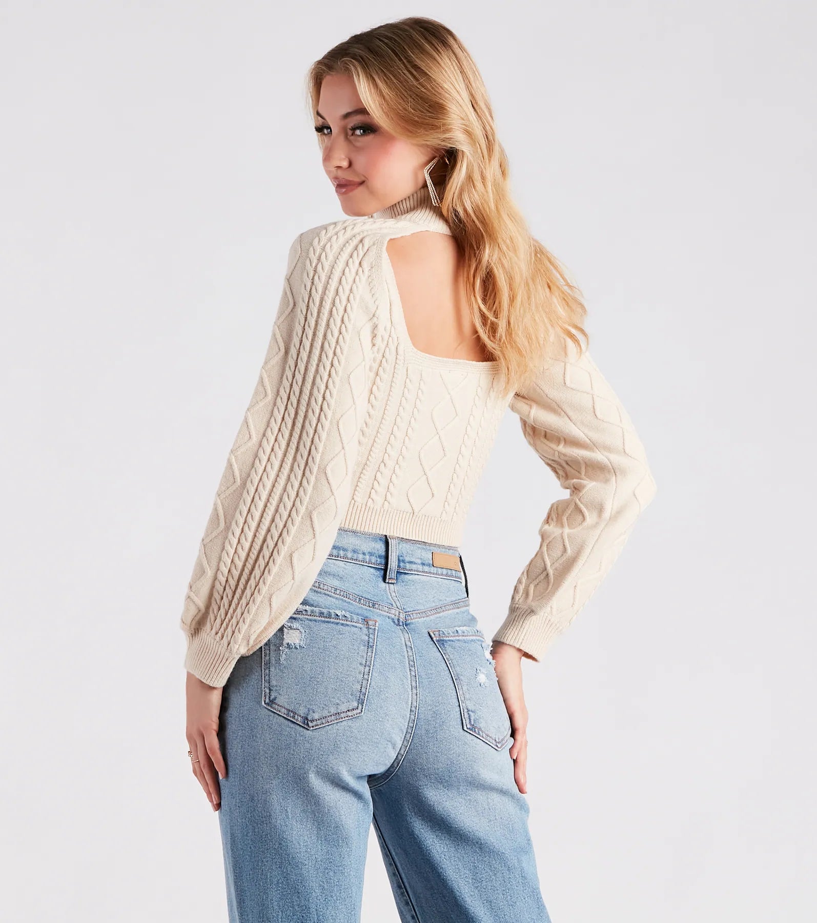 Fall Back In Love Cable Knit Topper - Image 2