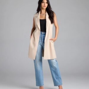 Leave It Me Belted Long Vest