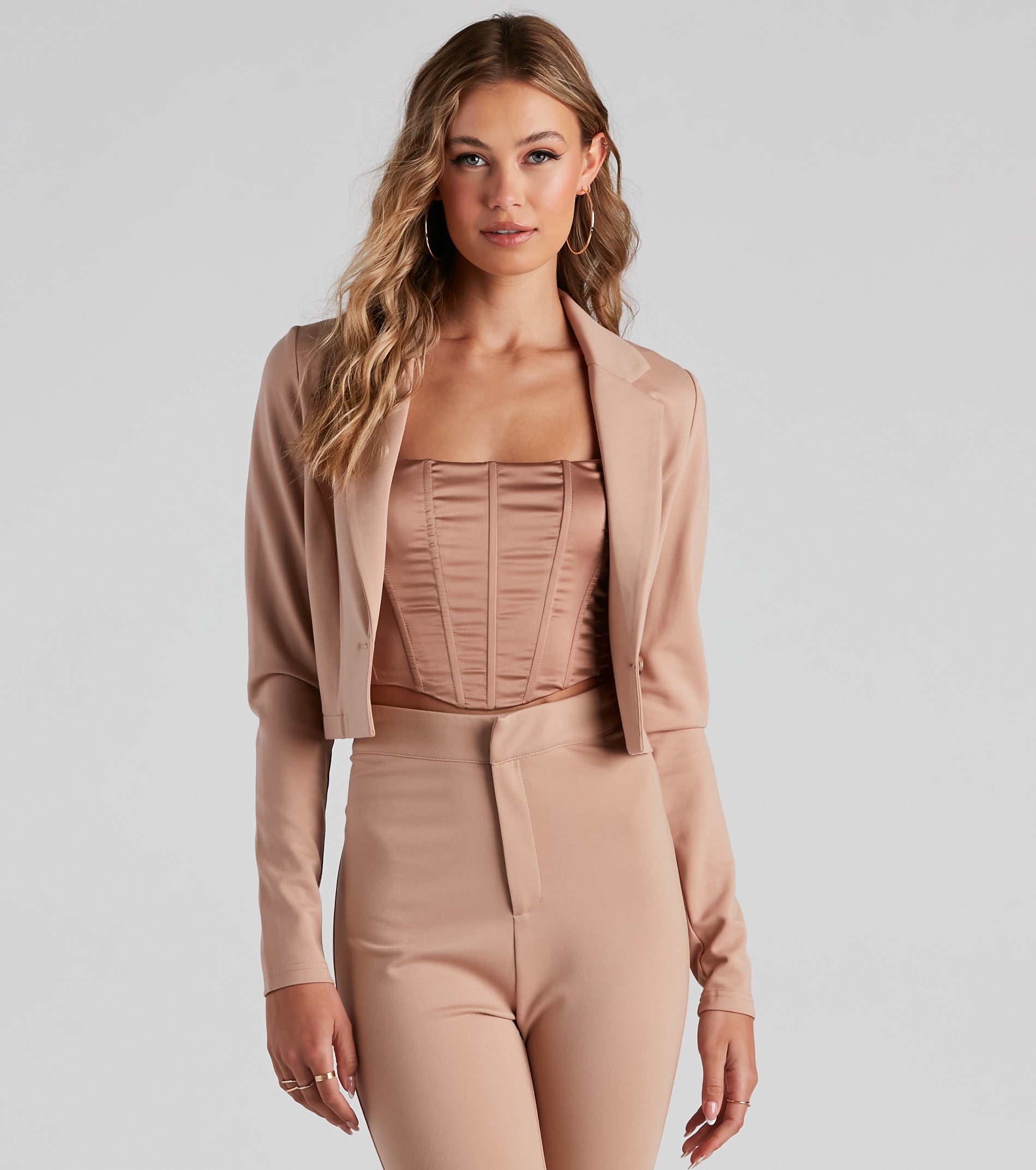 In Office Ponte Crop Blazer