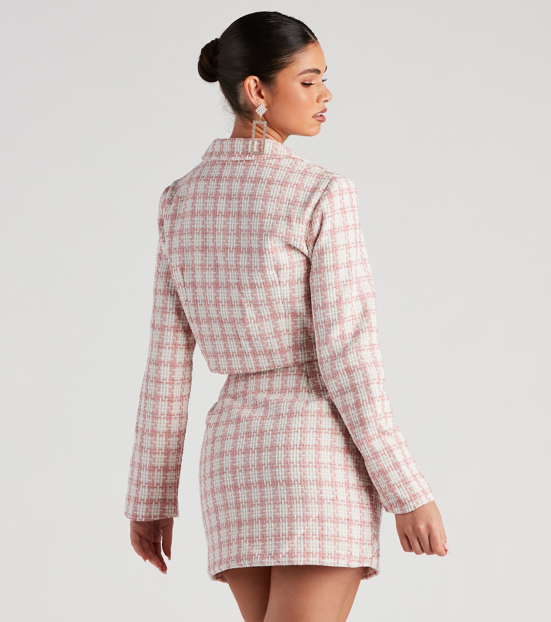 Social Scene Plaid Tweed Blazer - Image 6