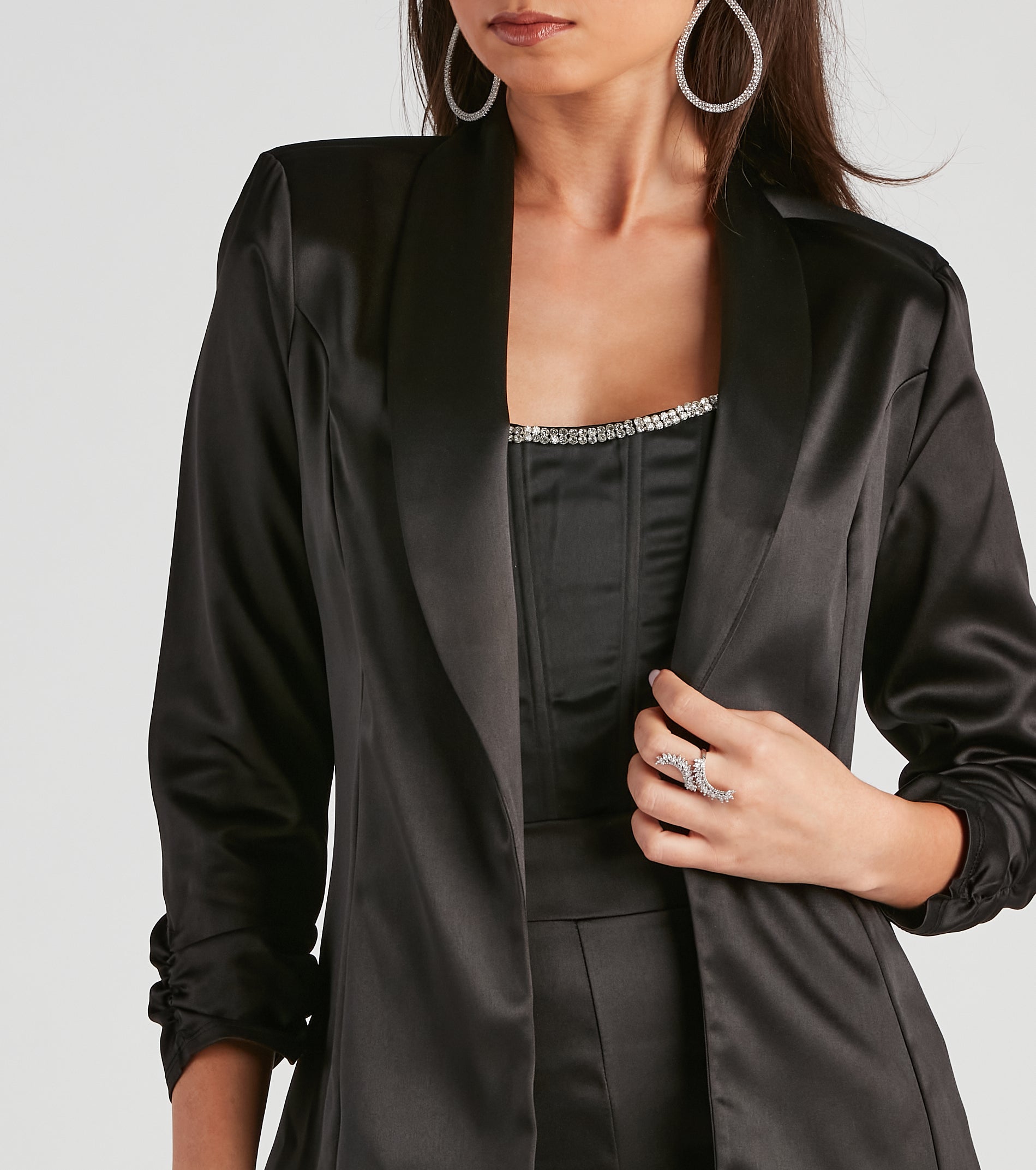 Sleek Sophistication Satin Blazer - Image 8