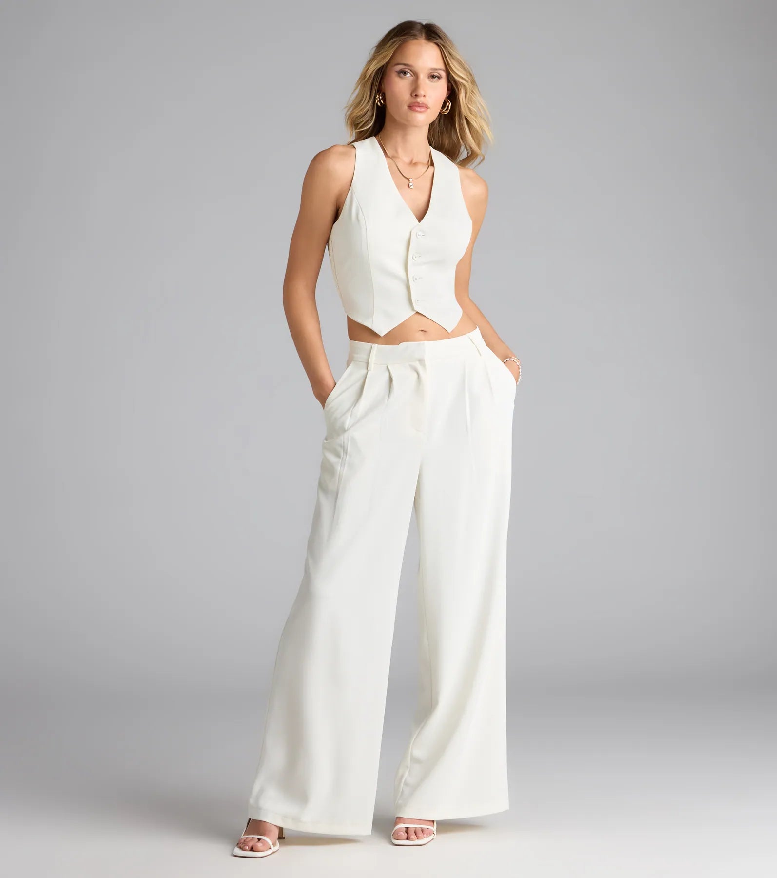 Power Moves Button Woven Vest - Image 3