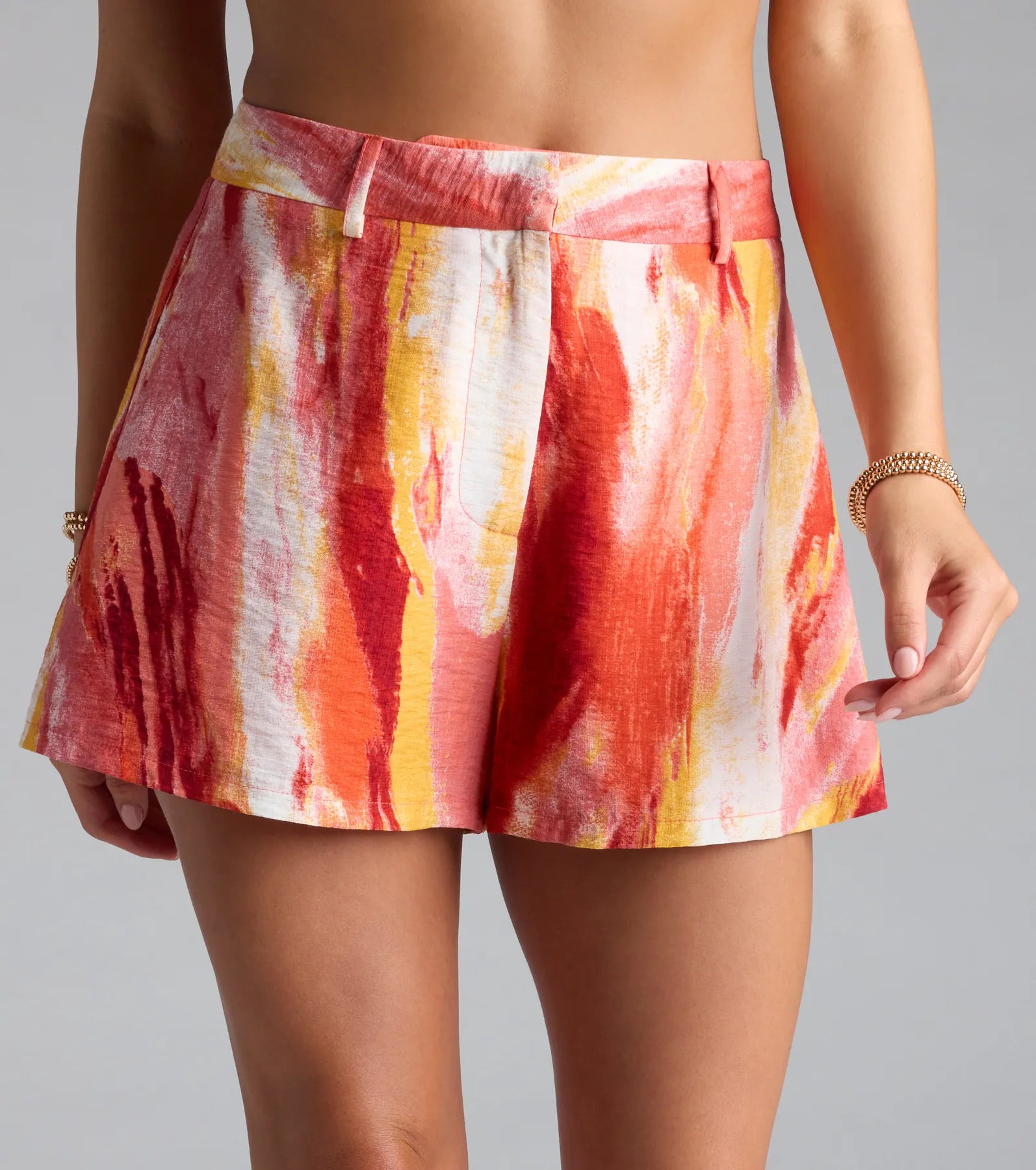 Summer Glow-Up Watercolor Woven Shorts - Image 3