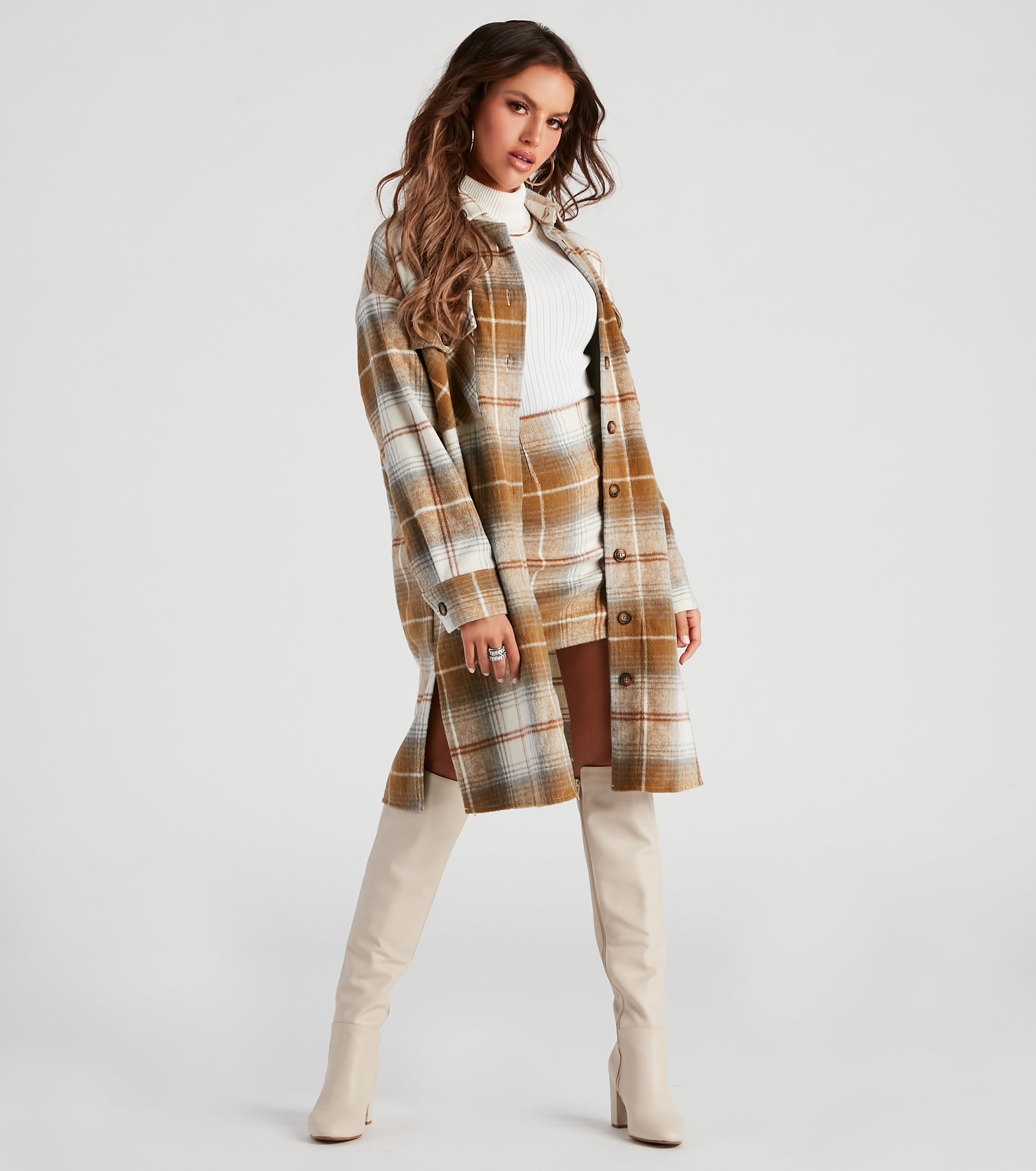 Best Match Plaid Slit Mini Skirt - Image 2
