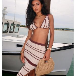 Summer Crush Striped Crochet Midi Skirt