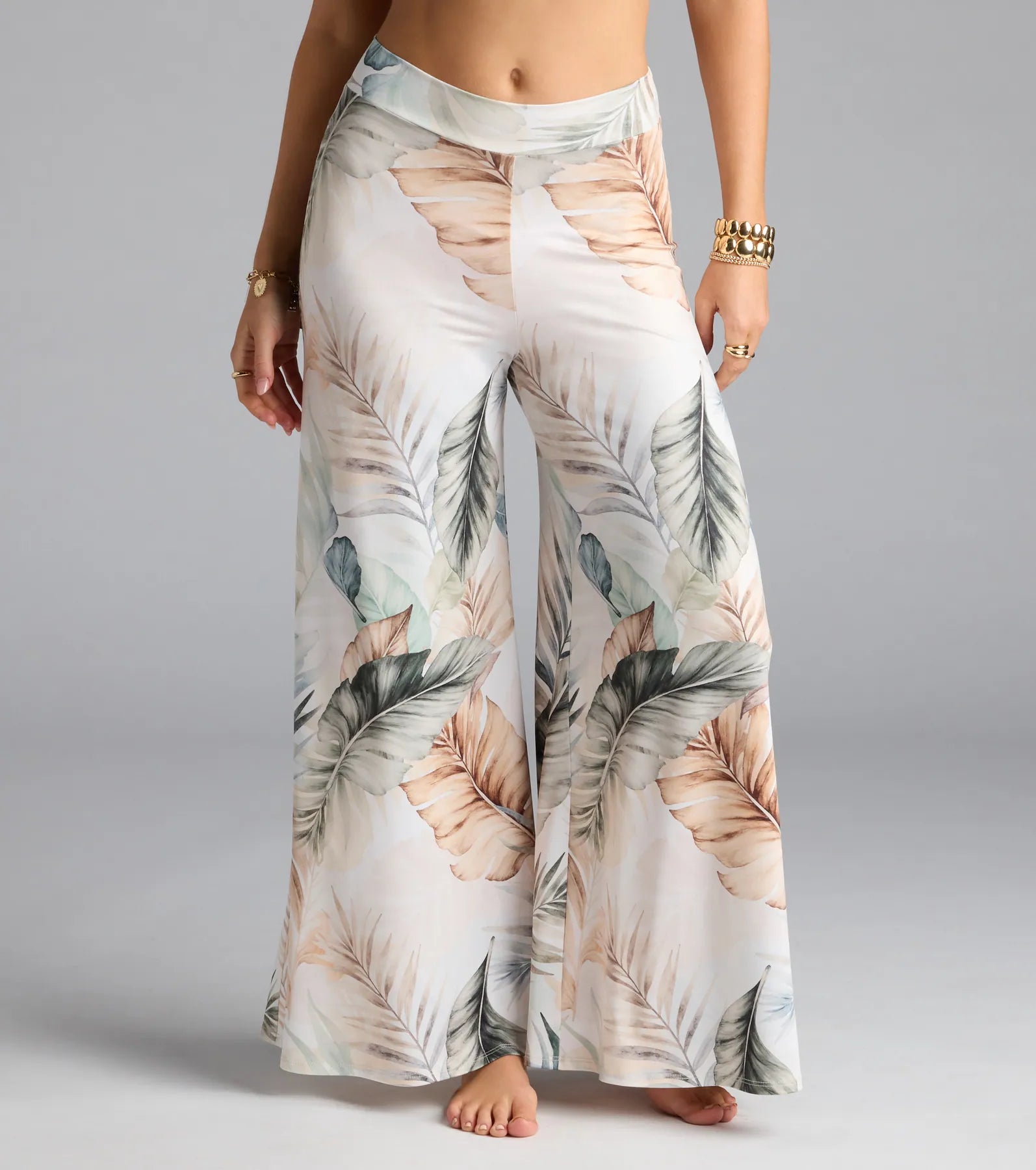 Mornings In Tulum Tropical Wide-Leg Pants - Image 3