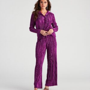 Dinner Date Satin Wide Leg Pants