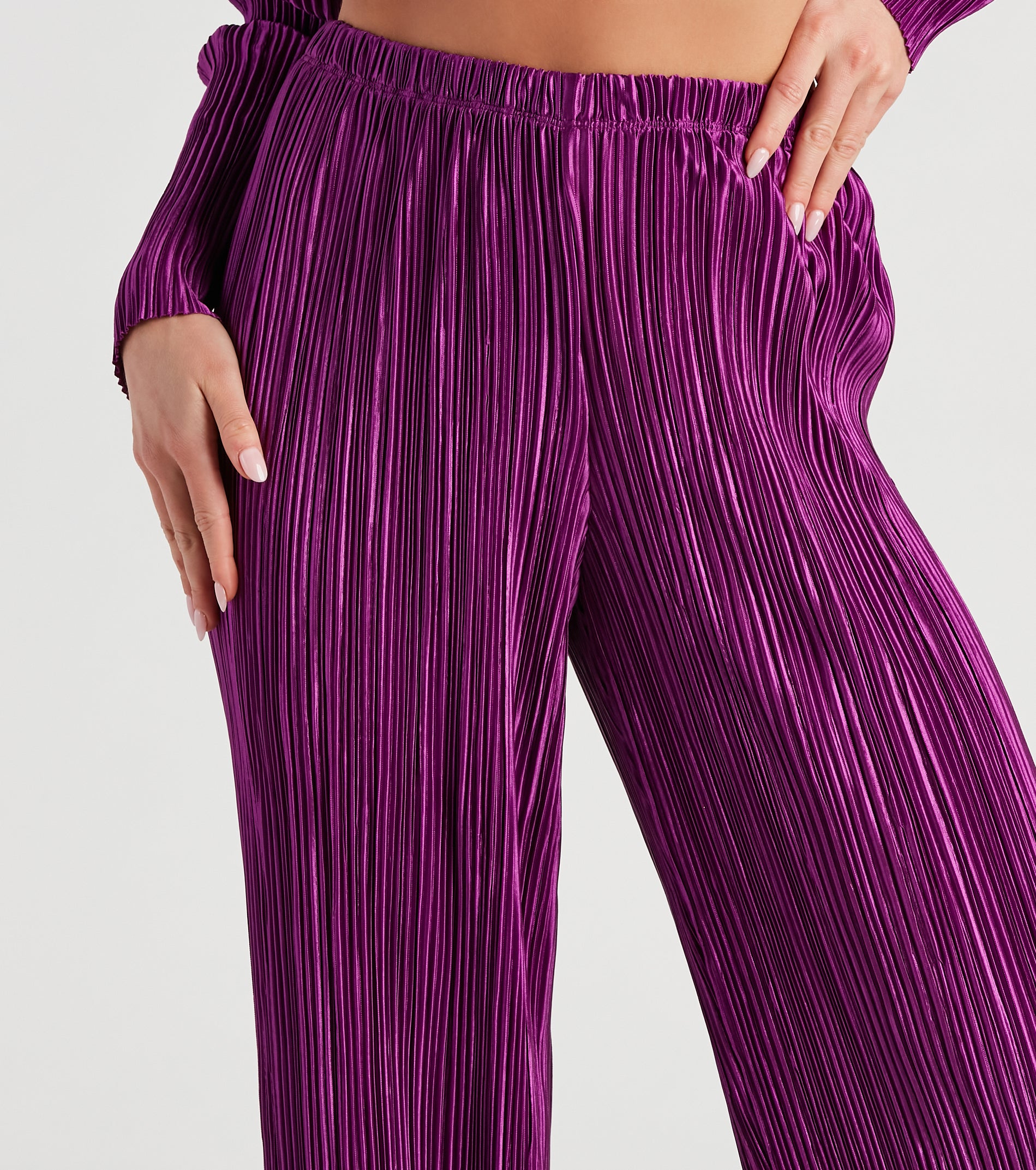 Dinner Date Satin Wide Leg Pants - Image 4