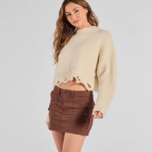 Casually Cool Mid-Rise Cargo Mini Skirt