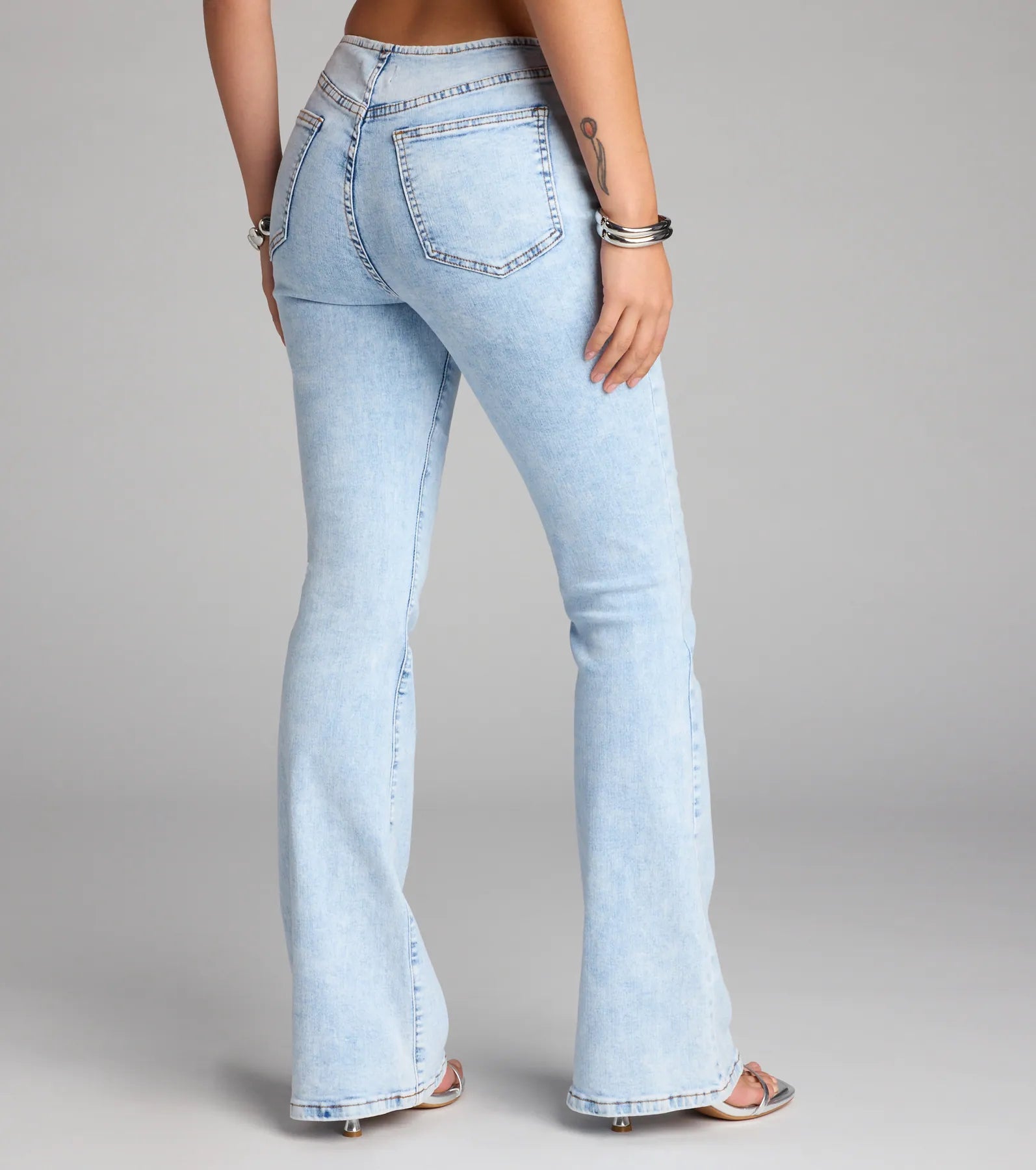 Retro Vibes Only Mid Rise Flare Denim Jeans - Image 2