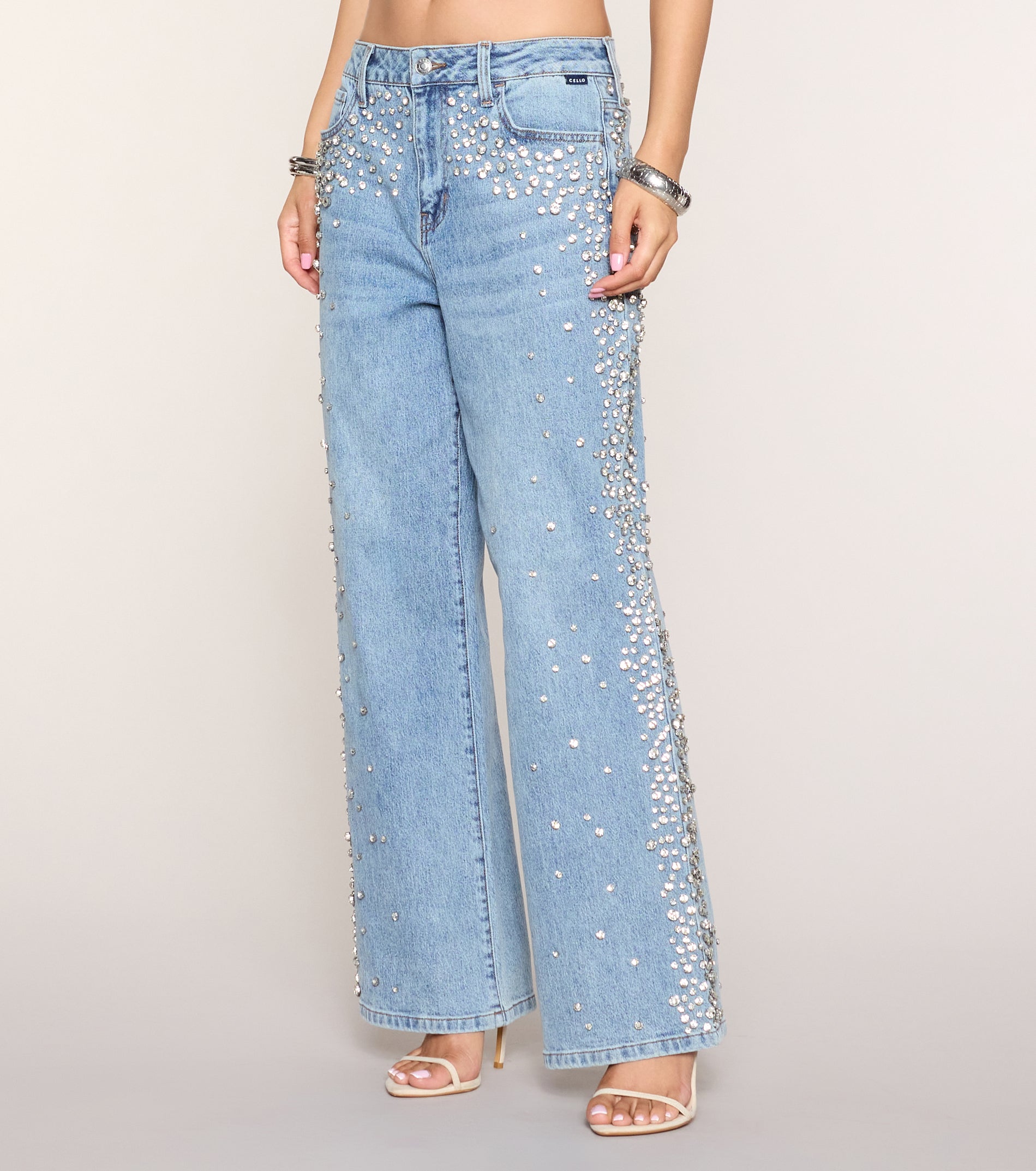 Gem Route Rhinestone Wide-Leg Jeans - Image 3