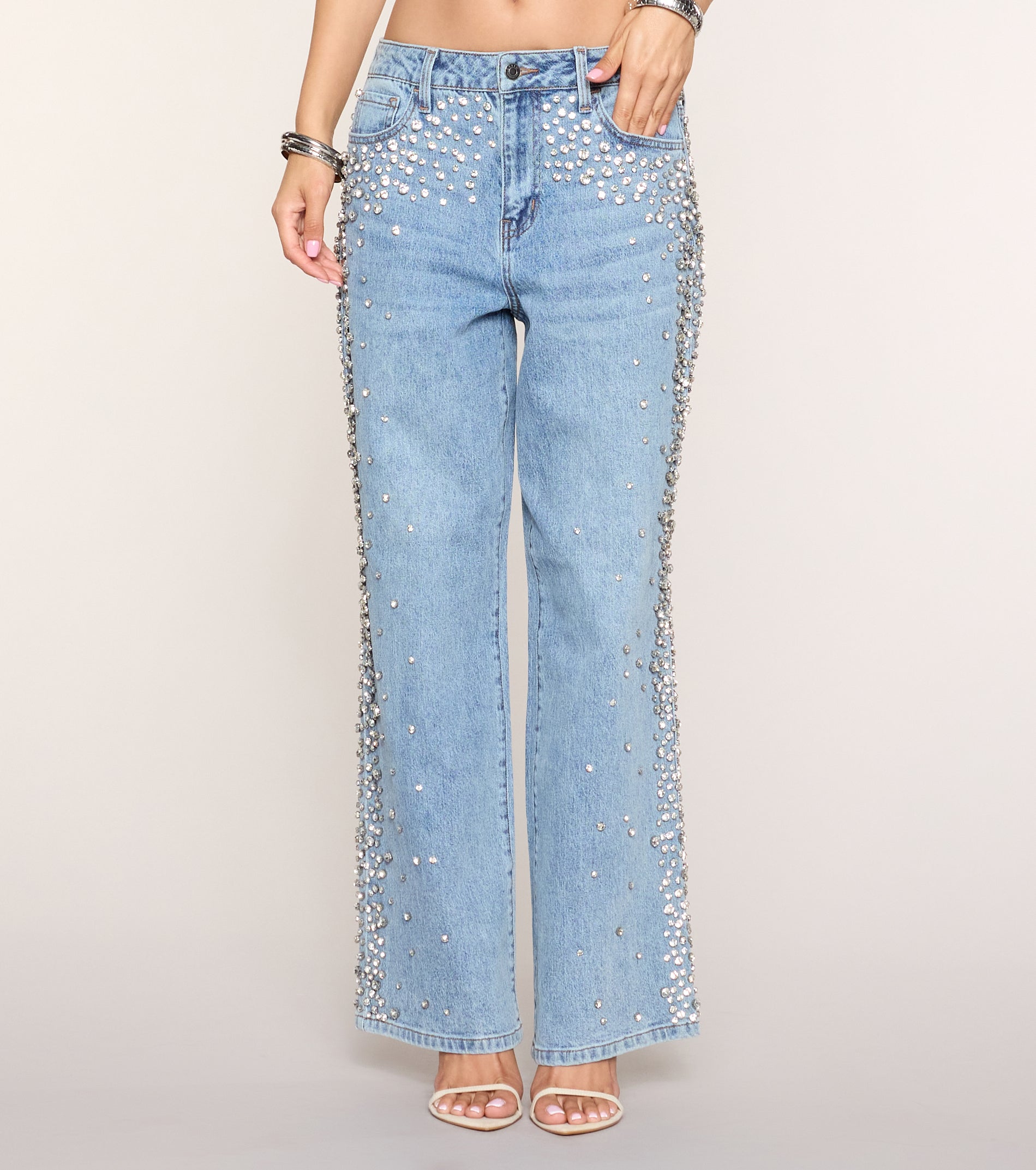 Gem Route Rhinestone Wide-Leg Jeans - Image 5