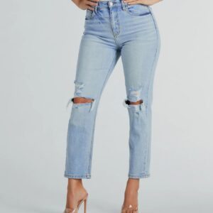 Love Your Look High-Rise Straight-Leg Denim Jeans