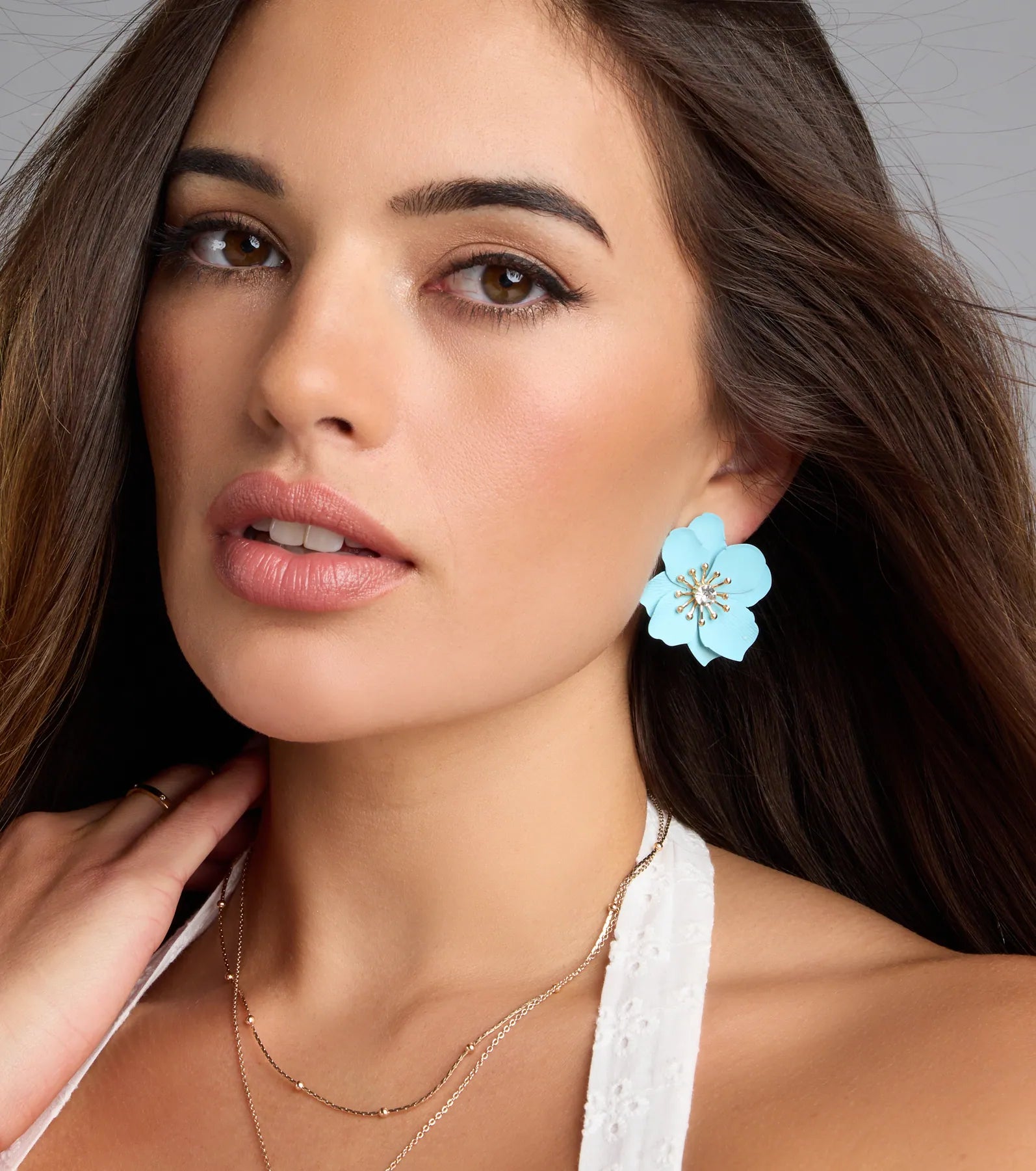 Blooming Glam Flower Stud Earrings - Image 4