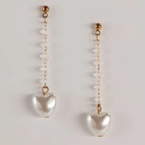 Love Out Loud Faux Pearl Heart Earrings