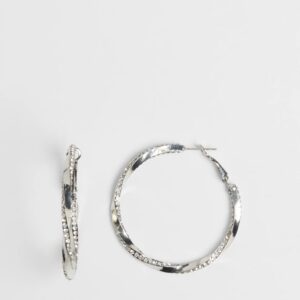 Glam With A Twist Rhinestone Hoop Earrings