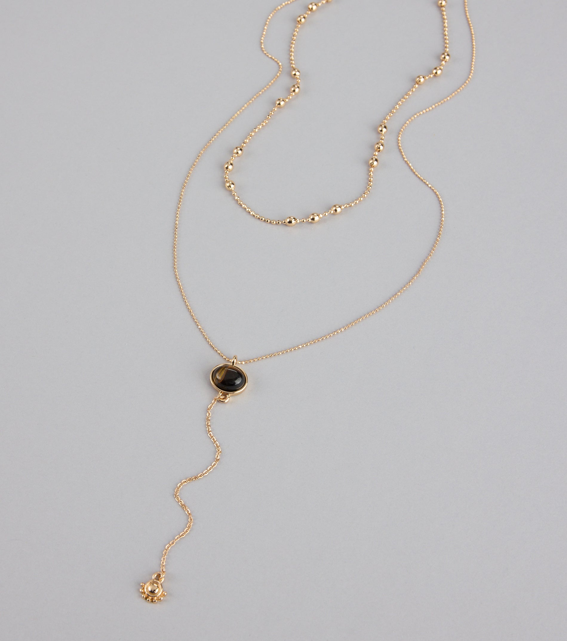 Effortlessly Elevated Layered Lariat Necklace - Image 3