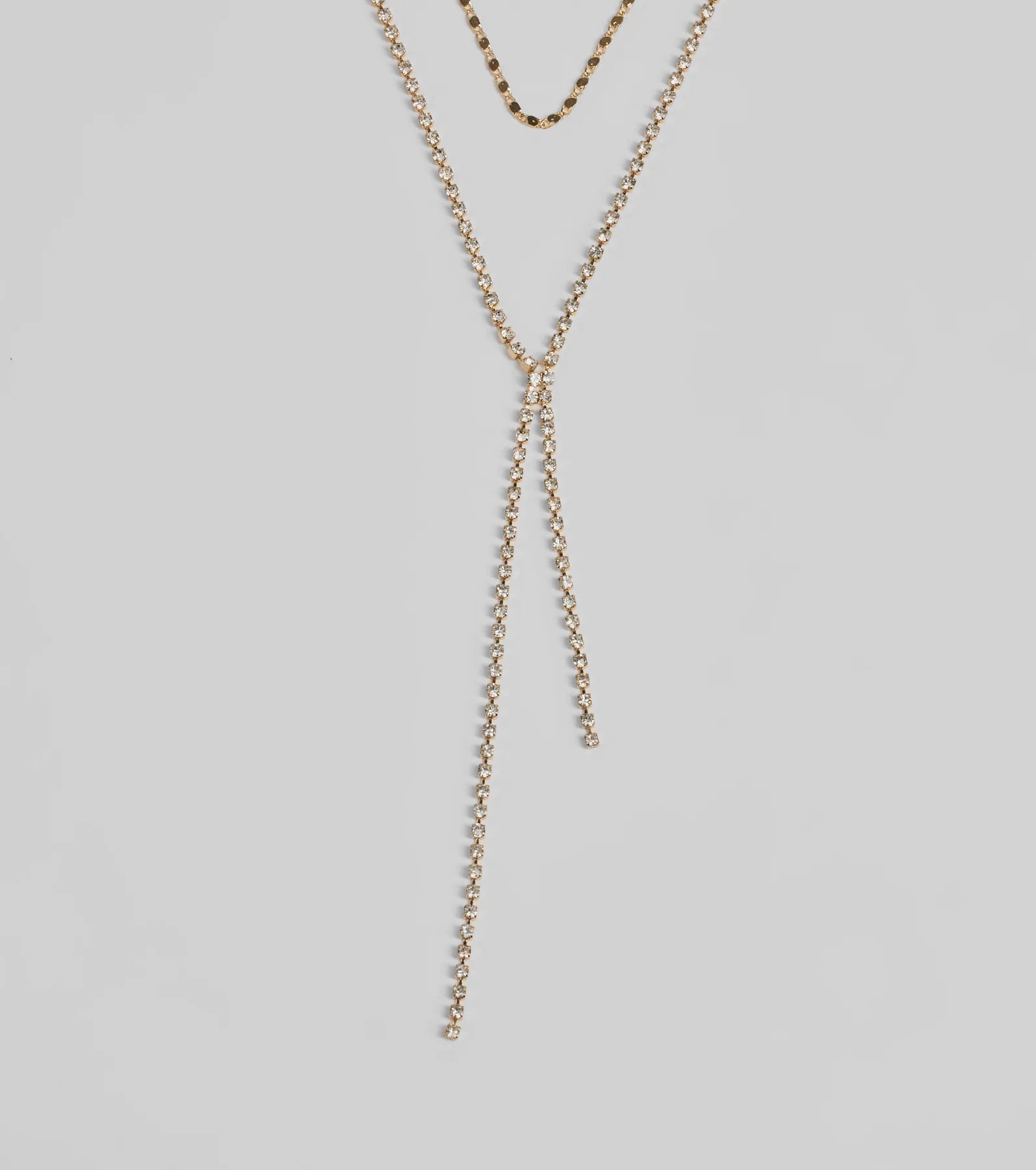 Chic And Dainty Rhinestone Layered Necklace - Image 5