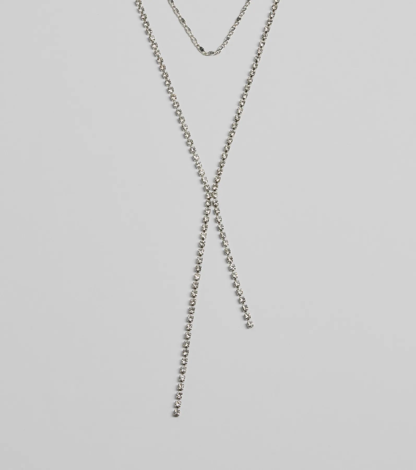 Chic And Dainty Rhinestone Layered Necklace - Image 2