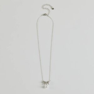 Simple And Stunning Rhinestone Bow Necklace