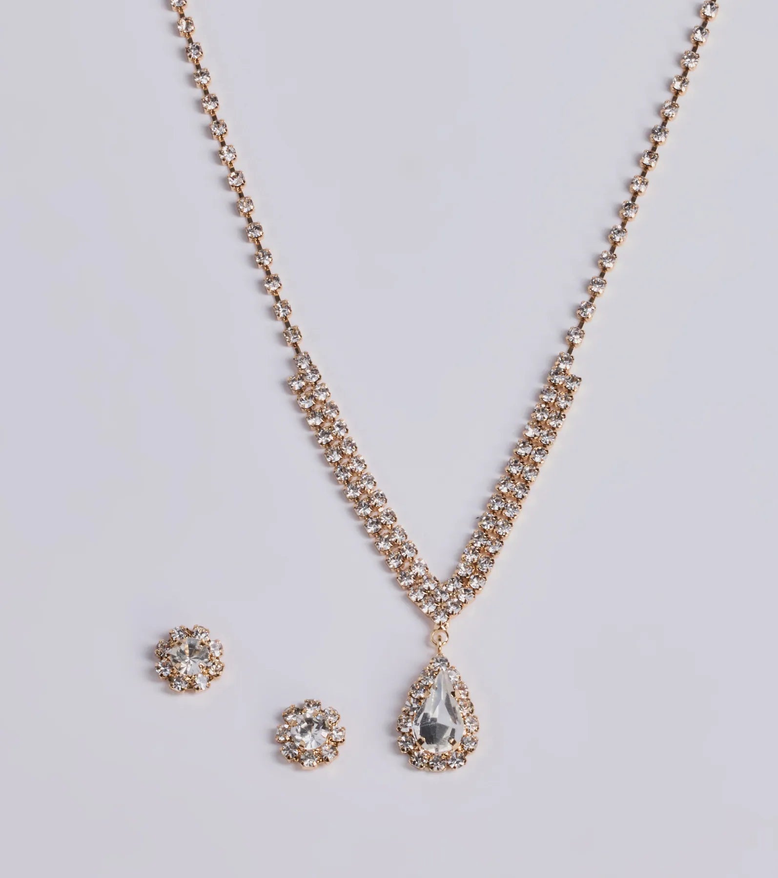 My Moment Rhinestone Necklace And Earrings Set - Image 2
